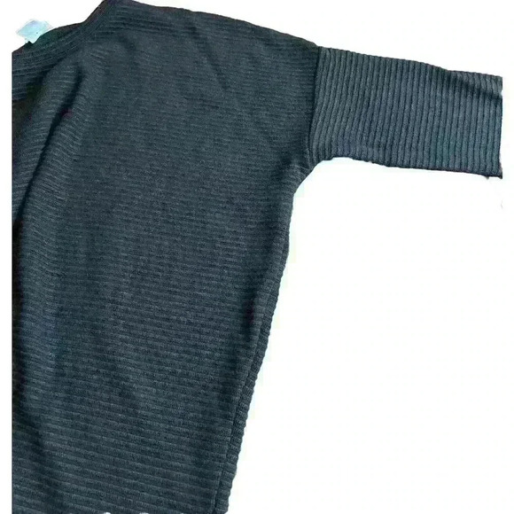 Chicos Oversized Ribbed Sweater Popover Size 0 Small Black Basic Soft Comfy - Picture 5 of 9